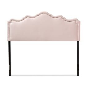 Baxton Studio Nadeen Light Pink Velvet Upholstered King Headboard