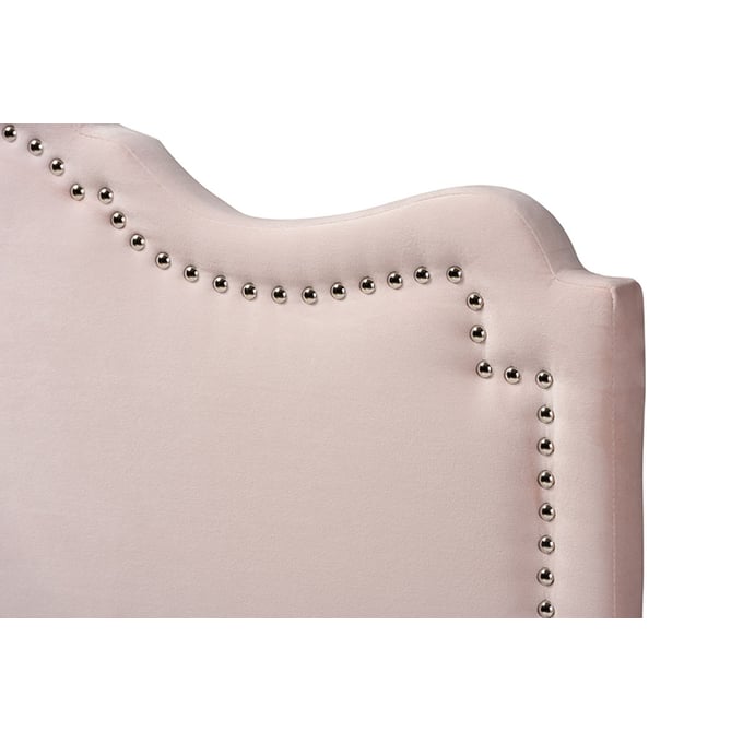 Baxton Studio Nadeen Light Pink Velvet Upholstered Full Headboard