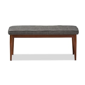 Baxton Studio Itami Dark Grey Fabric Upholstered Dining Bench