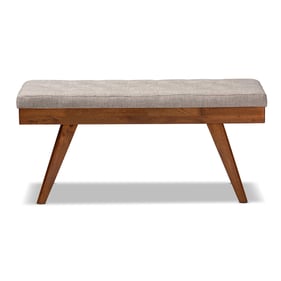 Baxton Studio Alona Light Grey Fabric Upholstered Dining Bench