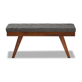 Baxton Studio Alona Medium Grey Fabric Upholstered Dining Bench