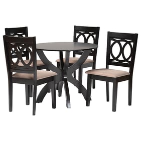 Baxton Studio Rita Sand Espresso Brown 5pc Dining Set