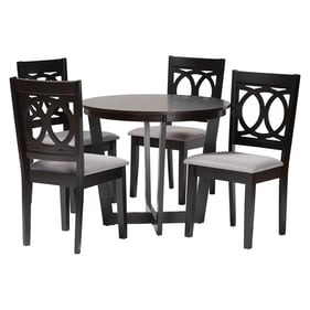 Baxton Studio Kara Grey Espresso Brown 5pc Dining Set