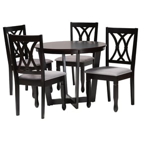 Baxton Studio Aggie Grey Dark Brown 5pc Dining Set