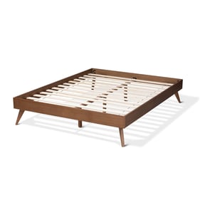 Baxton Studio Lissette Ash Walnut Wood Queen Platform Bed Frame