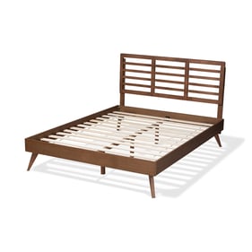 Baxton Studio Calisto Walnut Brown Wood Queen Platform Bed