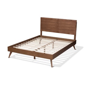 Baxton Studio Artemis Walnut Brown Wood Queen Platform Bed