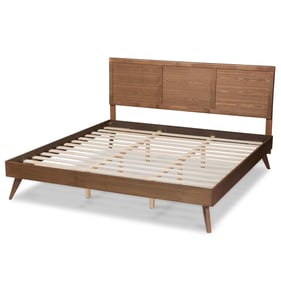 Baxton Studio Zenon Walnut Brown Wood King Platform Bed