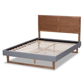 Baxton Studio Allegra Dark Grey Ash Walnut Wood Queen Platform Bed