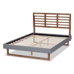 Baxton Studio Rina Dark Grey Ash Walnut Wood King Platform Bed