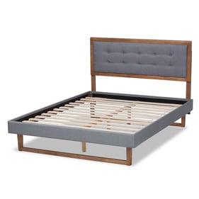 Baxton Studio Emele Dark Grey Ash Walnut Wood Queen Platform Bed