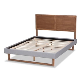 Baxton Studio Eloise Light Grey Ash Walnut Wood Full Platform Bed