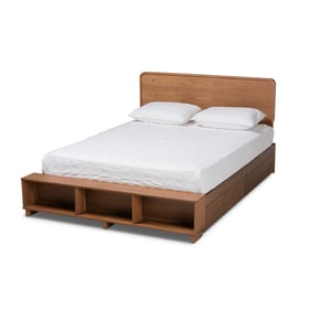 Baxton Studio Vita Ash Walnut Brown Full Platform Storage Bed