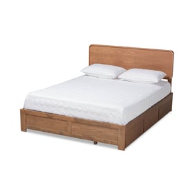 Baxton Studio Eleni Ash Walnut Full Platform Storage Bed