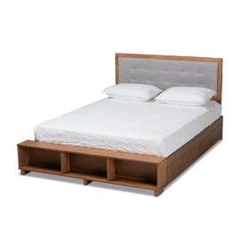 Baxton Studio Cosma Walnut Brown Queen Platform Storage Bed