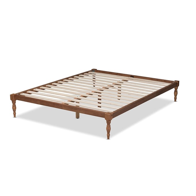 Baxton Studio Iseline Ash Walnut Wood Full Platform Bed Frame