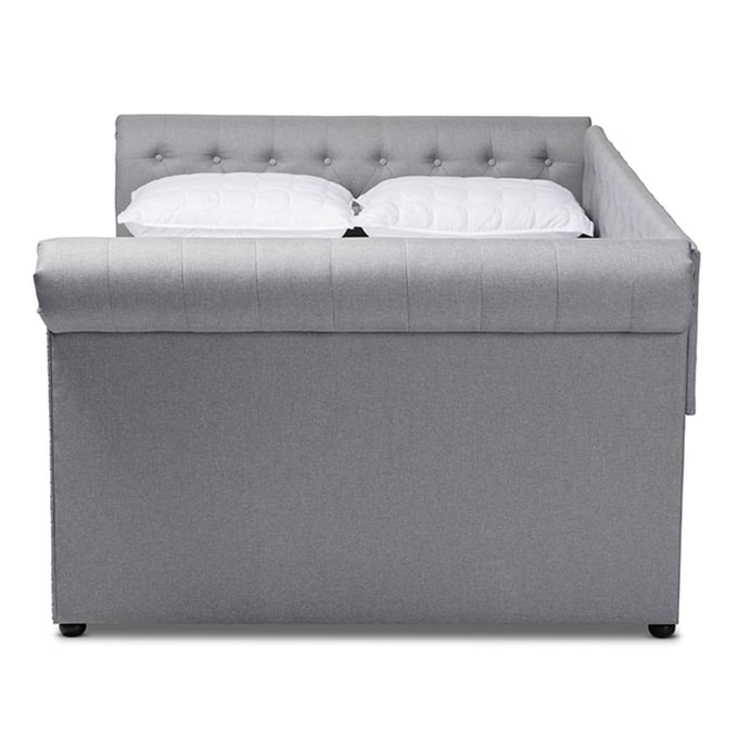 Baxton Studio Mabelle Gray Fabric Upholstered Full Daybed with