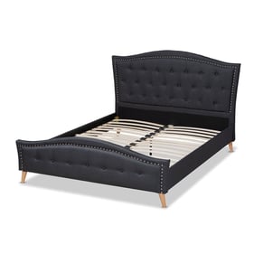 Baxton Studio Felisa Charcoal Grey Fabric Upholstered King Platform Bed