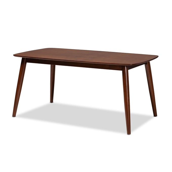 Baxton Studio Edna Walnut Wood Rectangle Dining Table The Classy