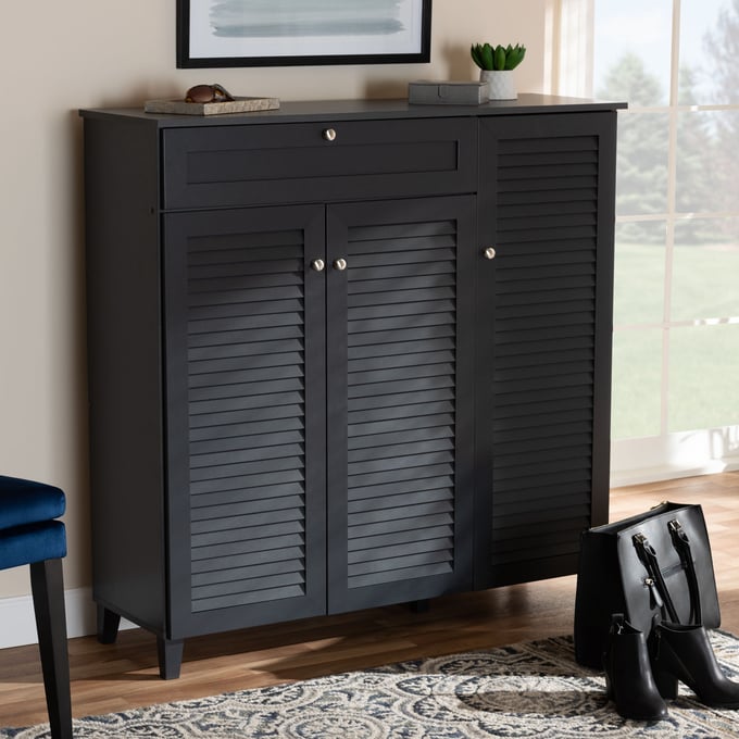 Baxton studio pocillo wood on sale shoe storage cabinet