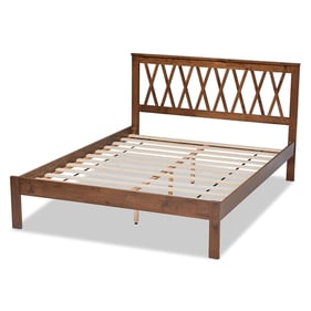 Baxton Studio Malene Walnut Wood Queen Platform Bed