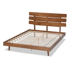 Baxton Studio Anzia Walnut Wood Queen Platform bed