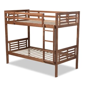 Baxton Studio Liam Walnut Brown Wood Twin Bunk Bed