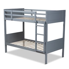 Baxton Studio Elsie Grey Wood Twin Bunk Bed