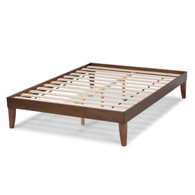 Baxton Studio Lucina Walnut Brown Wood Full Platform Bed Frame