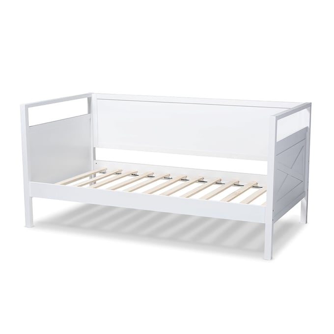 Baxton Studio Cintia White Wood Twin Daybed BAX-CINTIA-WHITE-DAYBED