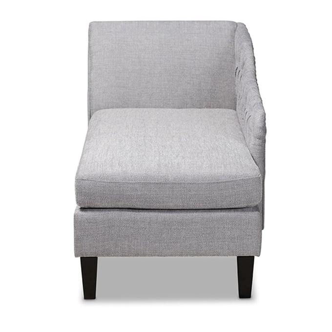 Baxton Studio Florent Grey Fabric Upholstered Chaise Lounge The