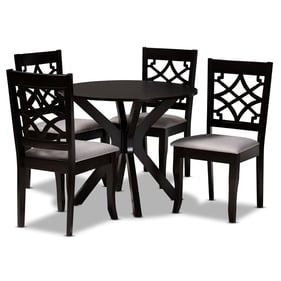 Baxton Studio Elena Grey Dark Brown 5pc Dining Room Set