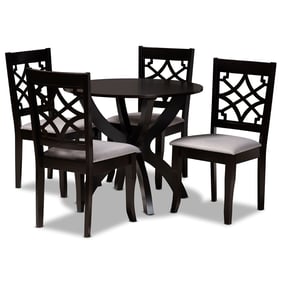 Baxton Studio Sandra Grey Dark Brown 5pc Dining Room Set