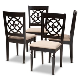 4 Baxton Studio Renaud Sand Fabric Upholstered Dining Chairs