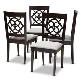 4 Baxton Studio Renaud Grey Fabric Upholstered Dining Chairs