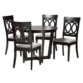 Baxton Studio Estelle Grey Dark Brown 5pc Dining Set