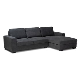 Baxton Studio Nevin Dark Grey Fabric Sectional Sofa with Right Facing Chais...