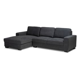 Baxton Studio Nevin Dark Grey Fabric Sectional Sofa with Left Facing Chaise