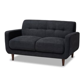 Baxton Studio Allister Dark Grey Fabric Upholstered Loveseat