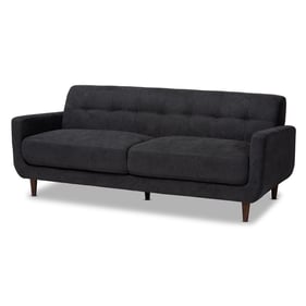 Baxton Studio Allister Dark Grey Fabric Upholstered Sofa