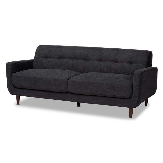 Baxton Studio Allister Dark Grey Fabric Upholstered Sofa BAX-J1453-DARK-GREY-SF