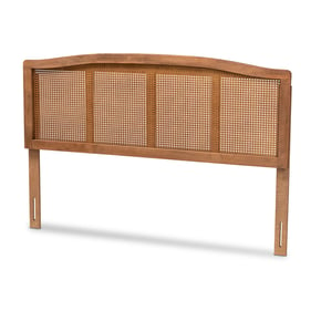 Baxton Studio Marieke Ash Walnut Wood Synthetic Rattan Wood Synthetic Ratta...