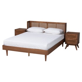 Baxton Studio Rina Ash Walnut 3pc Queen Bedroom Set