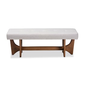 Baxton Studio Theo Greyish Beige Fabric Upholstered Bench