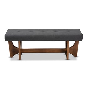 Baxton Studio Theo Dark Grey Fabric Upholstered Bench