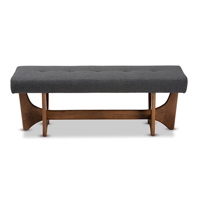 Baxton Studio Theo Dark Grey Fabric Upholstered Bench BAX-BBT5368-DGY-WL-BNCH