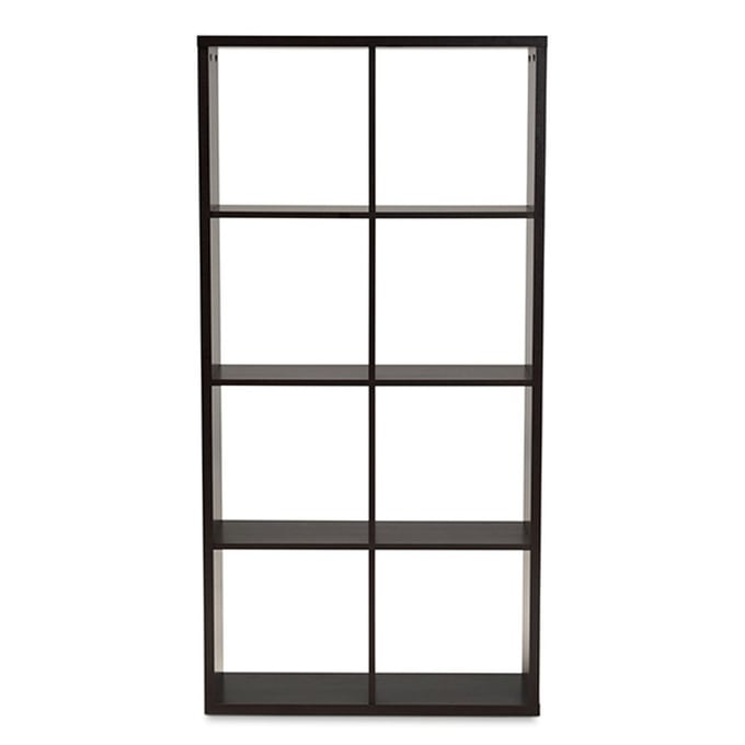 Baxton Studio Janne Dark Brown 8 Cube Multipurpose Storage Shelf