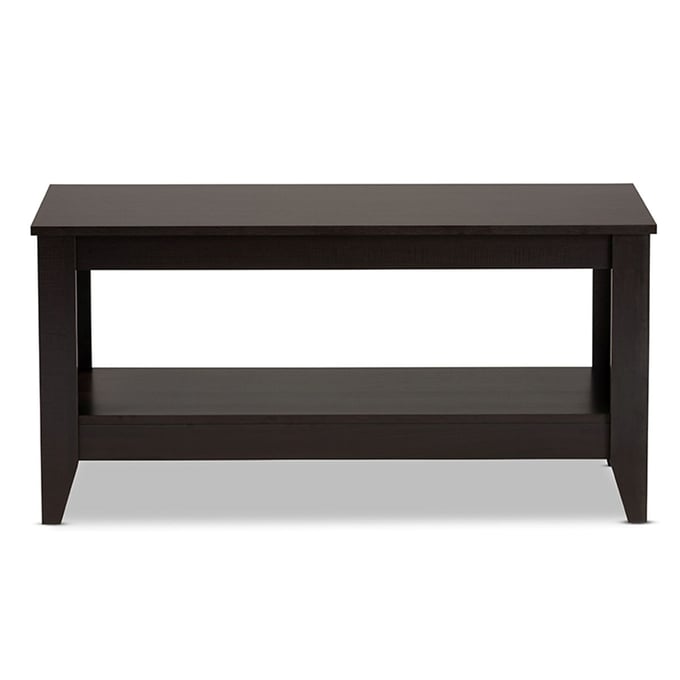 Baxton Studio Elada Dark Brown Wood Rectangle Coffee Table BAX-CT8000-WENGE-CT