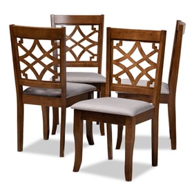 4 Baxton Studio Mael Grey Walnut Dining Chairs