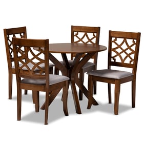 Baxton Studio Elena Grey Walnut Brown 5pc Dining Room Set